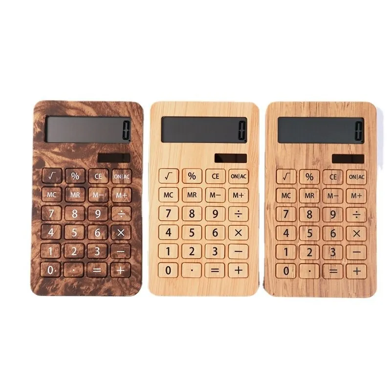 

Bamboo Calculator Counter Standard 10 Digits Solar Battery Dual Powered for Home Office School Calculator The new listing Best