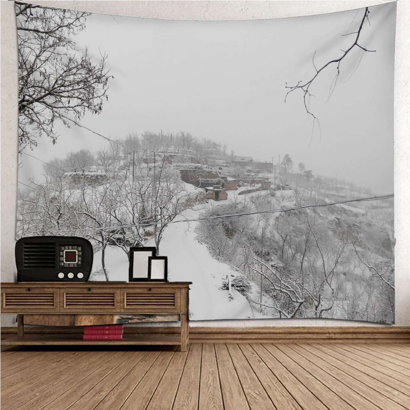 

Tapestries Art 3D Wall Decoration natural scenery Forest in Winter Wall Hanging Blanket Dorm Art Decor Covering