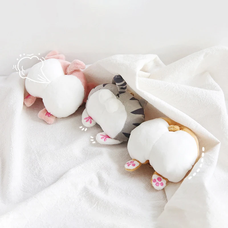 Новинка милый плюшевый брелок в виде кошки и ягодиц модные мягкие