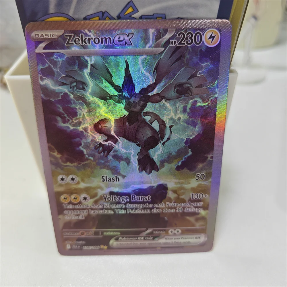 Коллекционные карты TCG Zekrom Ex: Reshiram Blazing Burst 166086 Slash – Изысканные игровые карты с лазерным эффектом для самостоятельного изготовления игровых реквизитов (art.: 3920d7c8f549f) - 3920d7c8f549f