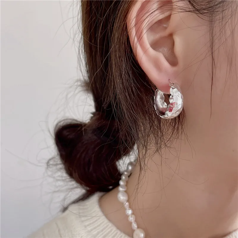 

Модные серьги-кольца из настоящего серебра, Женские аксессуары, серьги-кольца из искусственной кожи, изящные украшения 2022