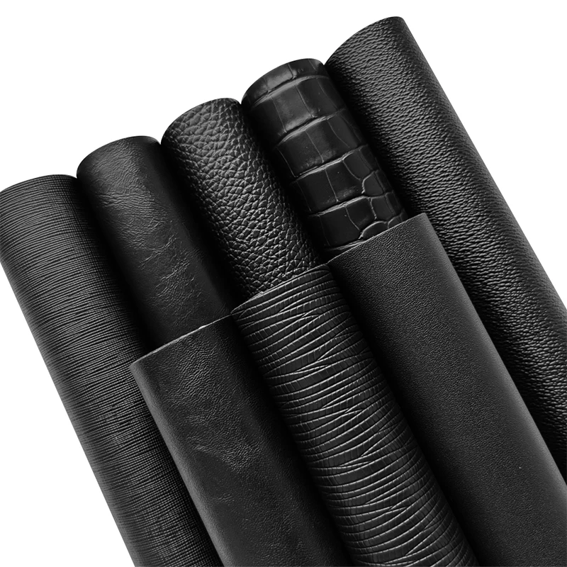 

30*135CM Pure Black Embossed Faux Leather Sheets Fabric for Sewing Bow Bag Cushion Cover Sofa Craft DIY Material PU Leatherette