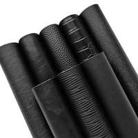 30135cm pure black embossed faux leather sheets fabric for sewing bow bag cushion cover sofa craft diy material pu leatherette