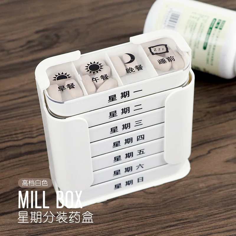 

Portable Pill Cases 7 Day Daily Pill Organiser Box Storage Organizer Travel Medicine Tablet Weekly Container Box Pastillero