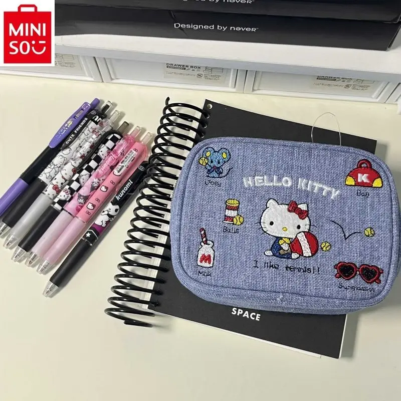 MINISO Sanrio ковбойская мультяшная вышитая помада Hello Kitty сумка для хранения наушников
