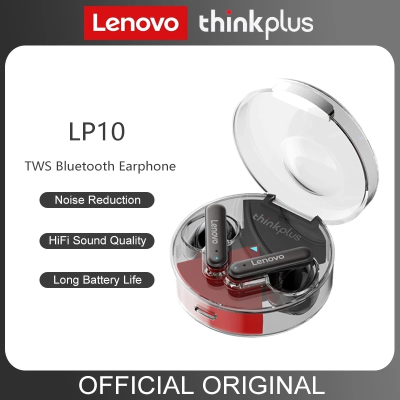 

100% Оригинальные Bluetooth наушники Lenovo LP10 TWS, стереонаушники, спортивные водонепроницаемые Hi-Fi игровые музыкальные наушники с шумоподавлением, ...