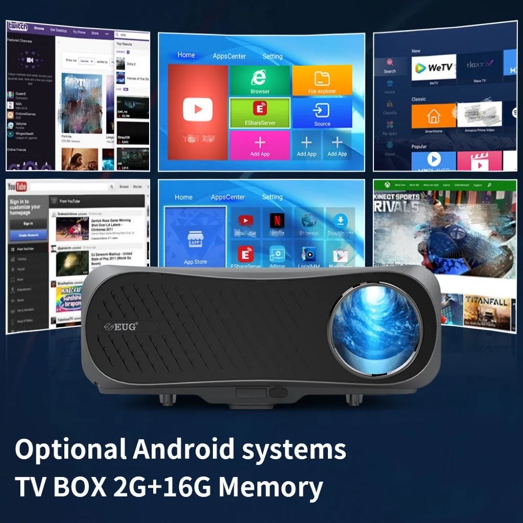 CAIWEI A12AB видео проектор Android система Wifi 7200 люмен лампа яркость домашний кинотеатр