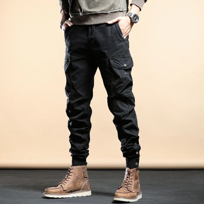 

Брюки-карго мужские повседневные, модные Джоггеры в стиле хип-хоп, много карманов, дизайнерские штаны, уличная одежда
