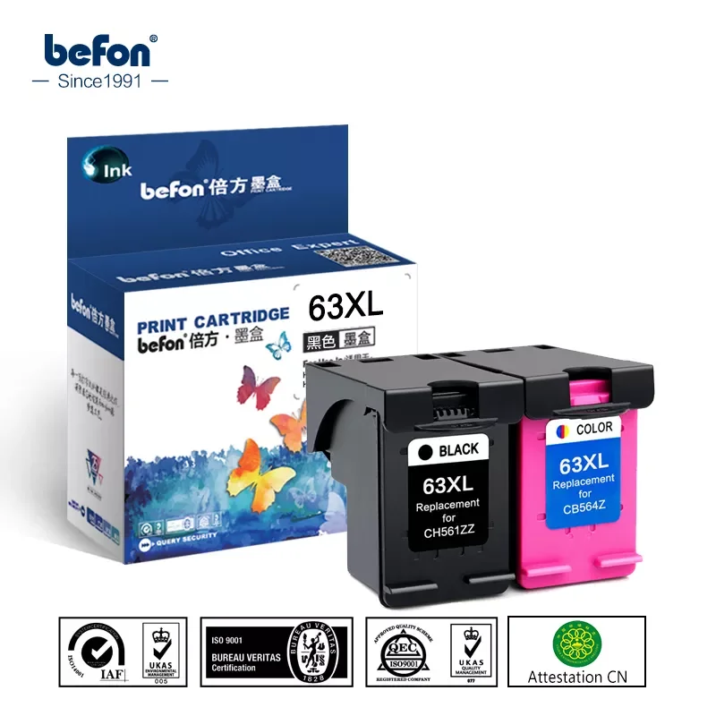 

befon 63XL Re-Manufactured Cartridge Replacement for HP 63 XL Ink Cartridge for Deskjet 1110 1111 1112 2130 2131 2132 Printer