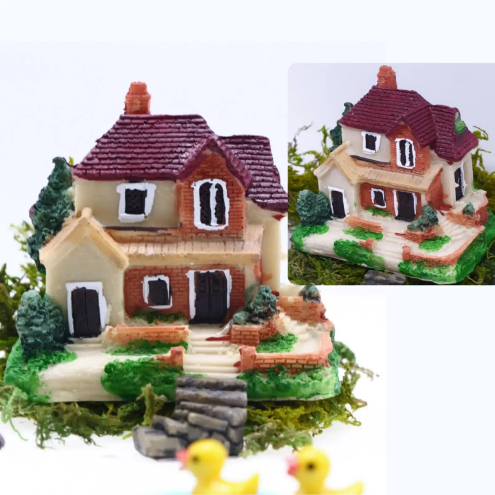 

1/12 Scale Villa Garden Set Crafts Creative Dollhouse Decorations for Kids Adults Gifts Architecture Model Tabletop Desk Decor