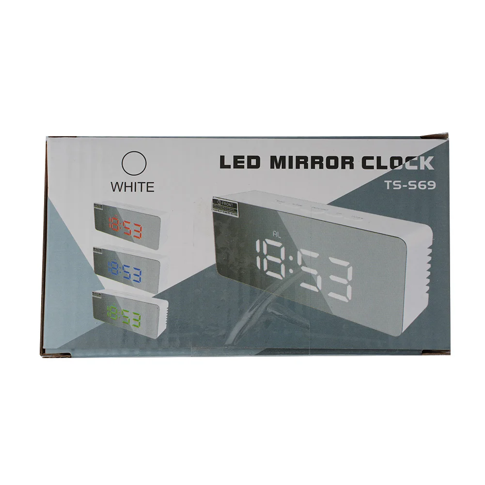 

Electronic LED Digital Alarm Clock Large Screen Mirror Clock Desktop Creative Makeup Mirror Clock Snooze Wake Up Alarm Clock