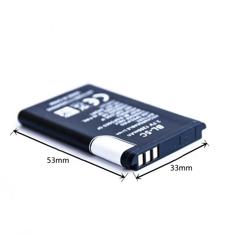 Фото Аккумулятор 3.7V 1200mAh BL-5C BL5C BL 5C, перезаряжаемые батареи для Nokia 2112, 2118, 2255, 2270, 2280, 2300, 2600, 2610, 3125, 3230, Holo №3