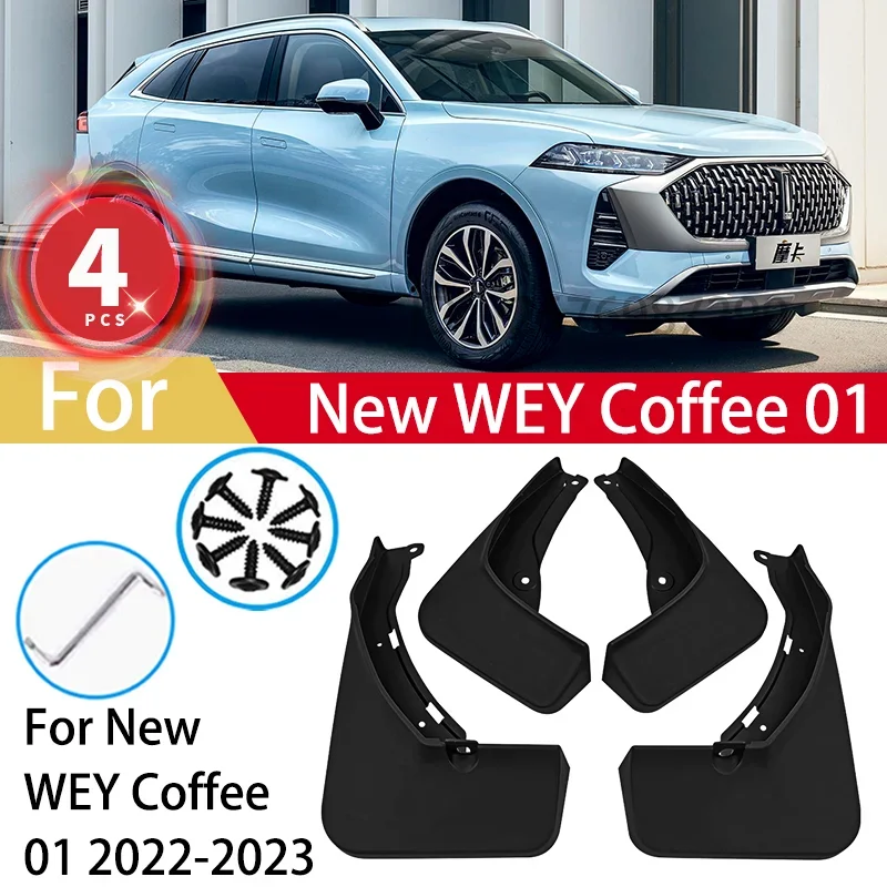 

For GWM Wey 05 Mocha Coffee 012021 2022 2023 2024 Mud Flaps Car Mudguards Fender Flares Splash Guard Exterior Accessories