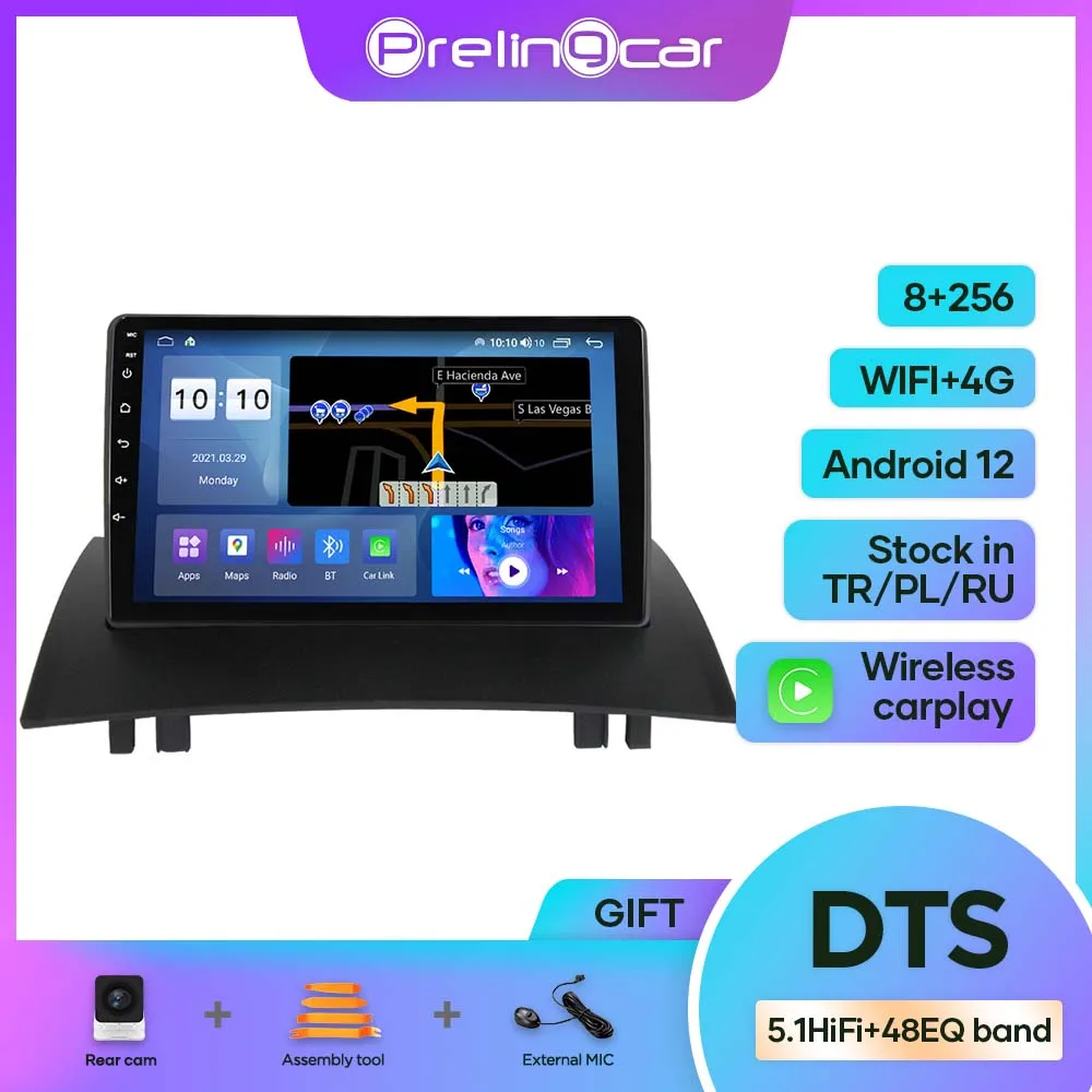 

Android 12 DTS Sound For Renault Megane 2 2002-2009 Years Navigation Multimedia Car Player Radio 2Din Stereo Bluetooth 48EQ