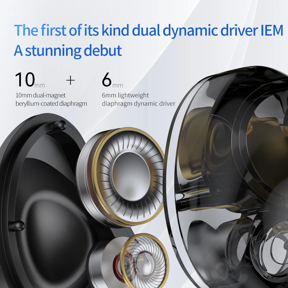 Внутриканальные наушники TRN MT4 2DD высокопроизводительные двухдинамические Hi-Fi