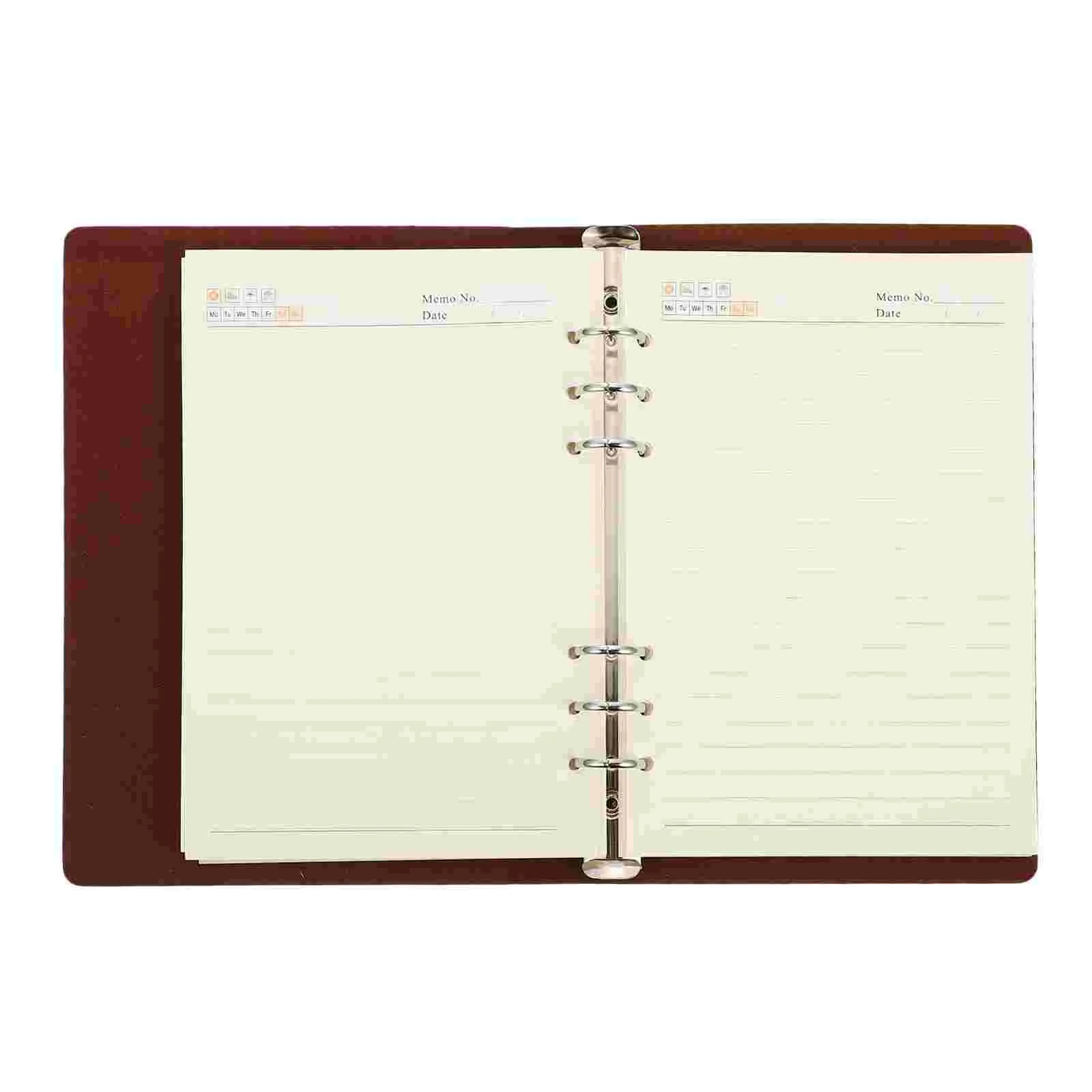 

Notebook Journalnotepad Writing Note Work Books Paper Planner Schedule Office Mini Business Binder Grid Men Plain Spiral Lined