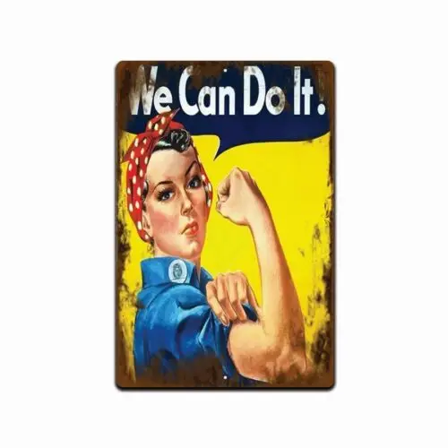 Rosie Riveter Sign the Can The Metal Tin ROSIE Vintage THE RIVETER времен Второй мировой войны 8x12