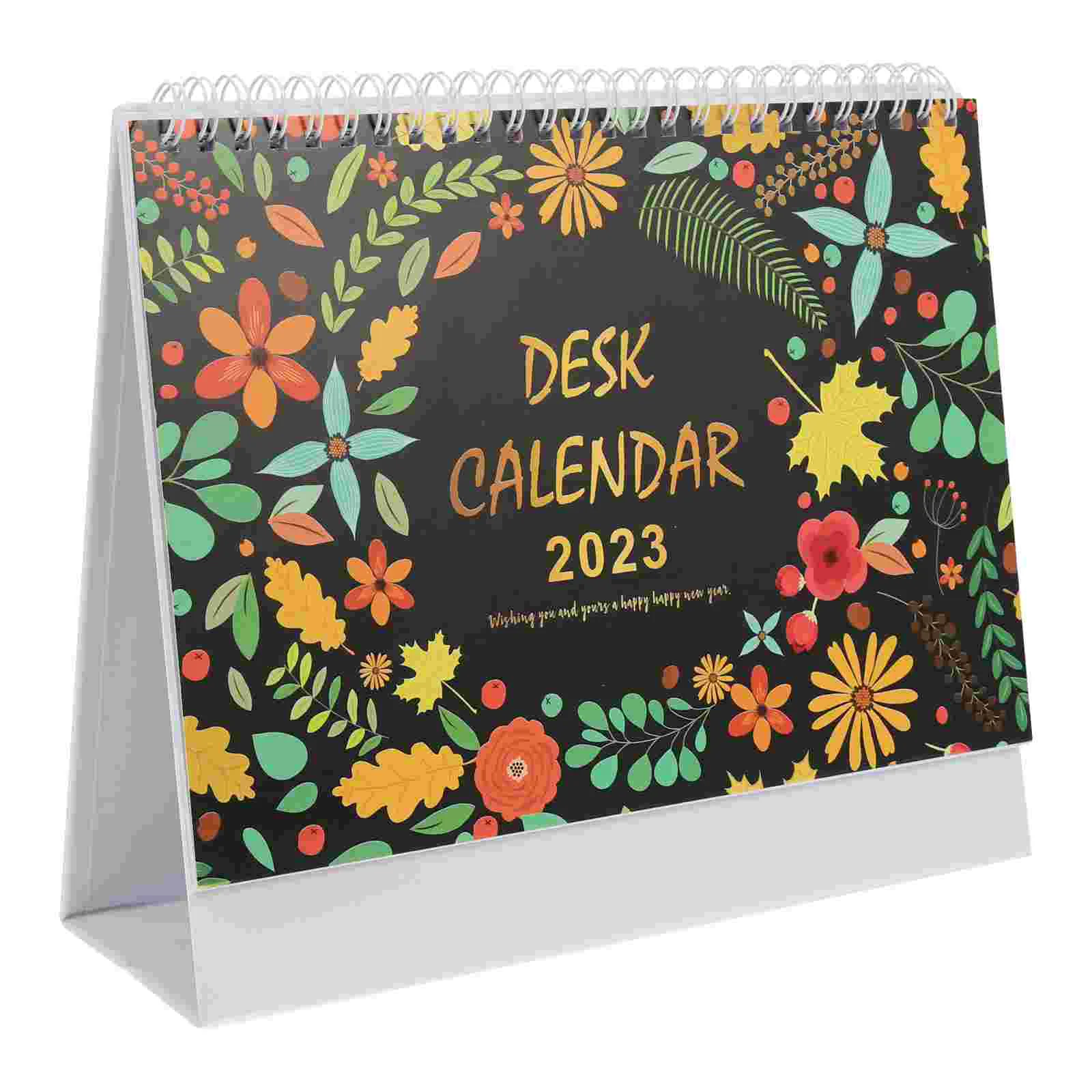 

Calendar Multipurpose Paper Calendar Decorative Desk 2023 Calendar Desktop Adornment Convenient Coil Calendar for Gift