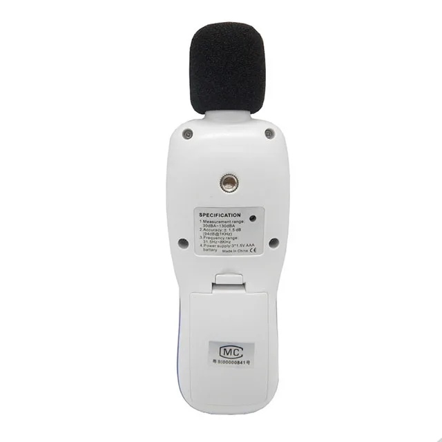 Фото Benetech GM1353 / GM1353B Цифровой измеритель уровня звука Тестер шума 30-130 дБ на децибелах Шумометр с ЖК-экраном №4