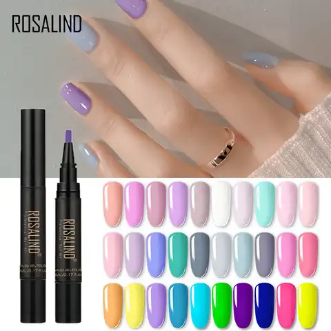 Гель-лак ROSALIND в виде ручки, гибридный лак для ногтей, полуперманентный лак для ногтей, Базовое покрытие, рандомный Гель-лак, ультрафиолетова...