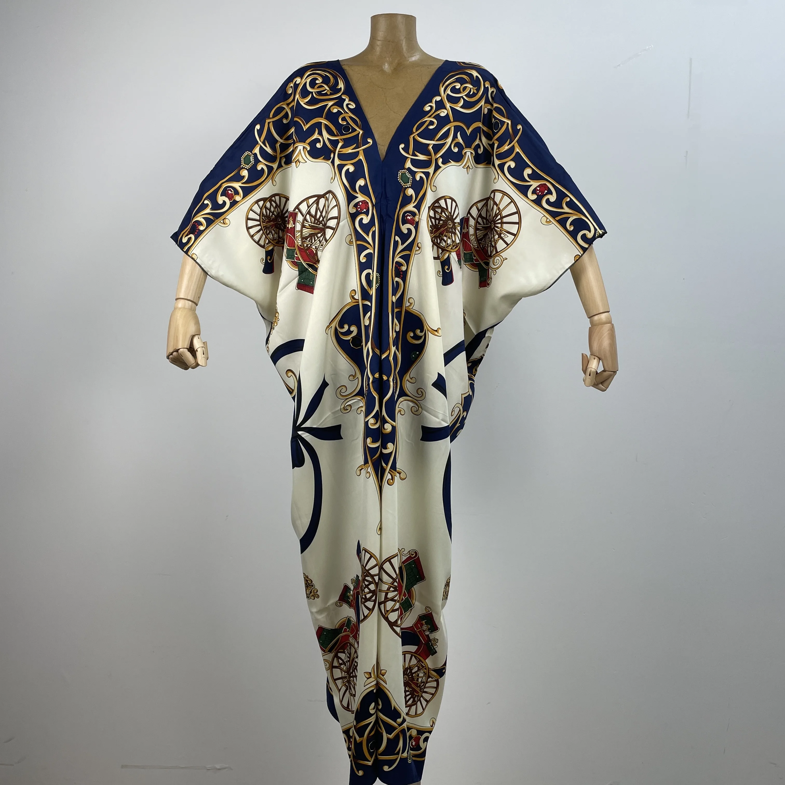 

Kaftan Summer Beach Skirt Dress Outfits For Women Bohemian Style Wear With Elegant Party V-Neck Loose Slim Boho One Size Dresses