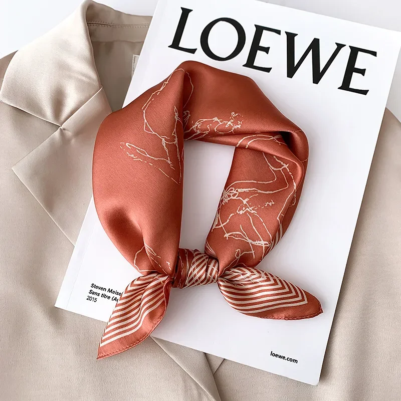 Женский пляжный шарф из натурального шёлка размеры 53 х53 см