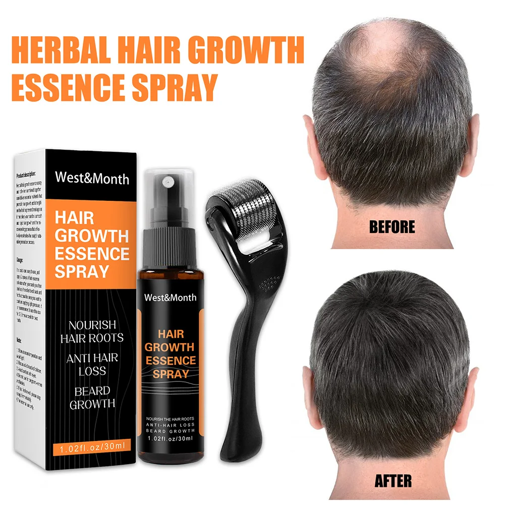 Beard Roller Hair Growth Essence Spray With Set Anti Loss Nourishing Serum Promote Enhancer | Красота и здоровье