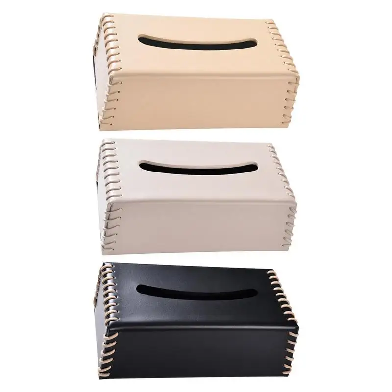 

Leather Tissue Box Paper Towel Creative Solid Box Tabletop Napkin Holder For Home Offices Car Desktop Tools Accessories