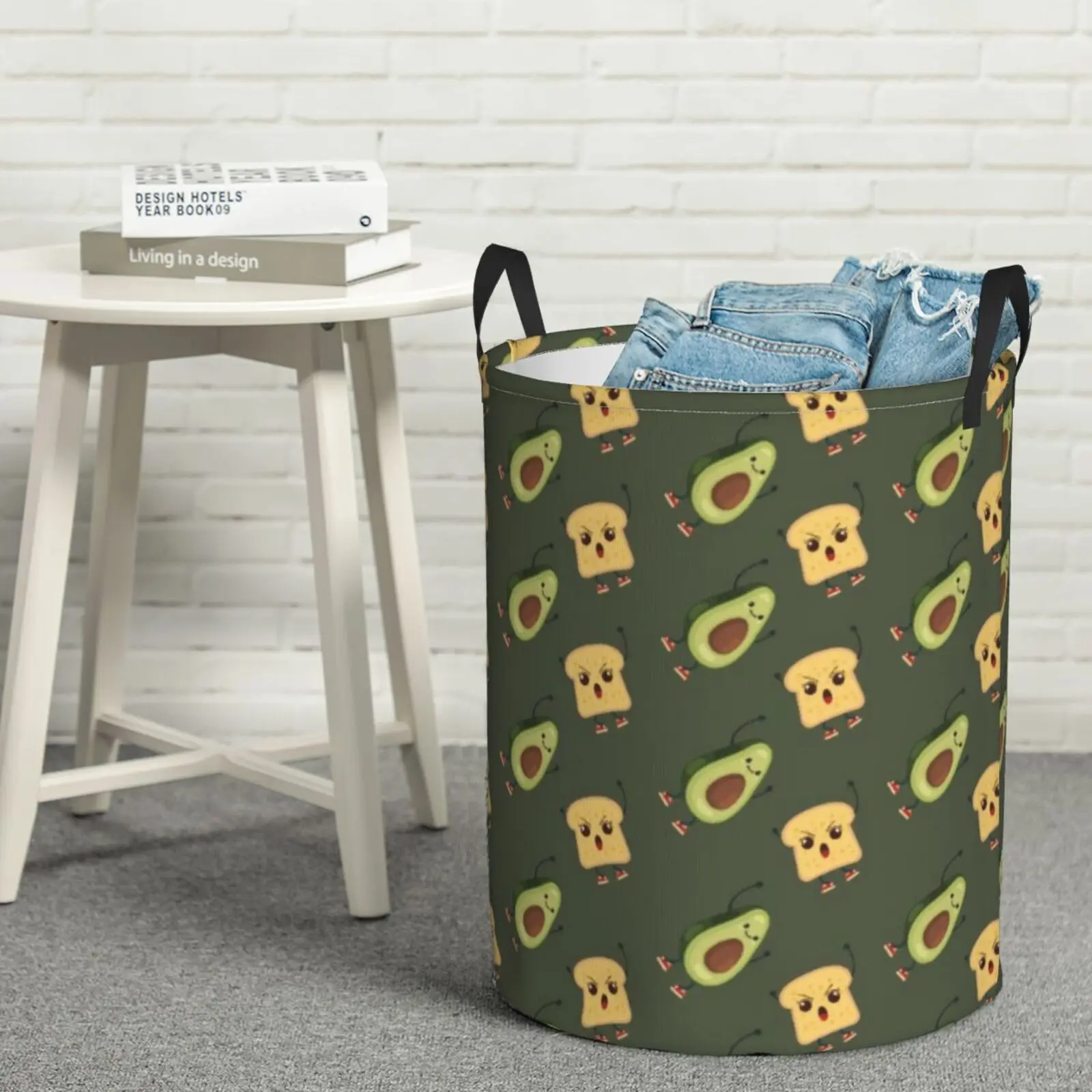 

Cartoon Avocado Pattern Waterproof Storage Basket For Toy Dirty Laundry Basket Bag Clothes Toys Storage Box Sundries Organizer