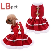 pet supplies christmas dog cat clothes puppy warm fleece skirt clothes autumn and winter warm dog cat cosplay pet clothesyorkie