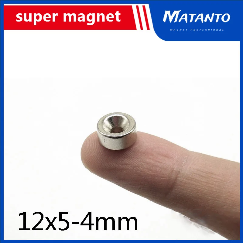 10/20/30/50/100 pcs 12x5-4 mm Powerful Magnets 12*5 Hole 4 Stong Permanent Round Countersunk Neodymium Magnetic Magnet