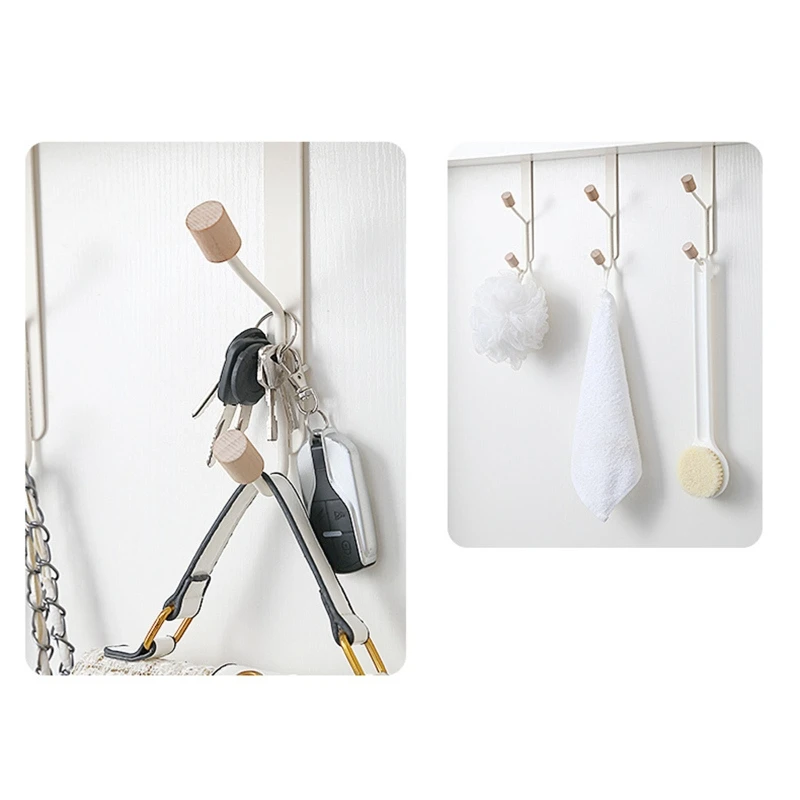 

Over the Door Hook Strong Load Bearing Robe Clothes Hook Metal Hanging Hooks Simple Fashion Nail Drilling Free Rustproof