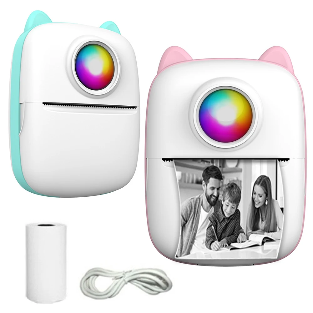 Мини-Термопринтер для печати этикеток 203DPI черно-белый