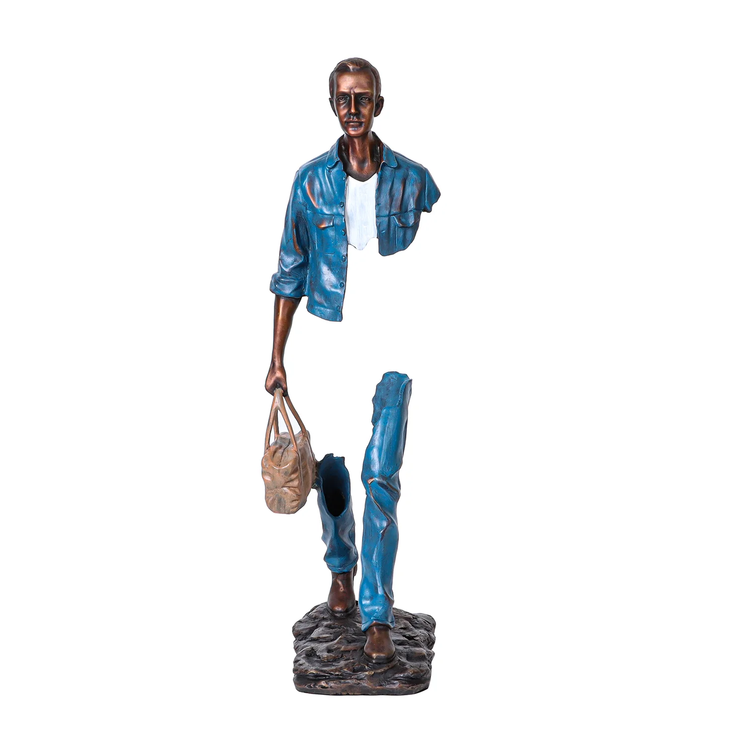 

The Traveller Man Statue Famous Sculpture Hot Cast Bronze Multicolor Modern Classic Art Deluxe Study Villa Home Decor Large