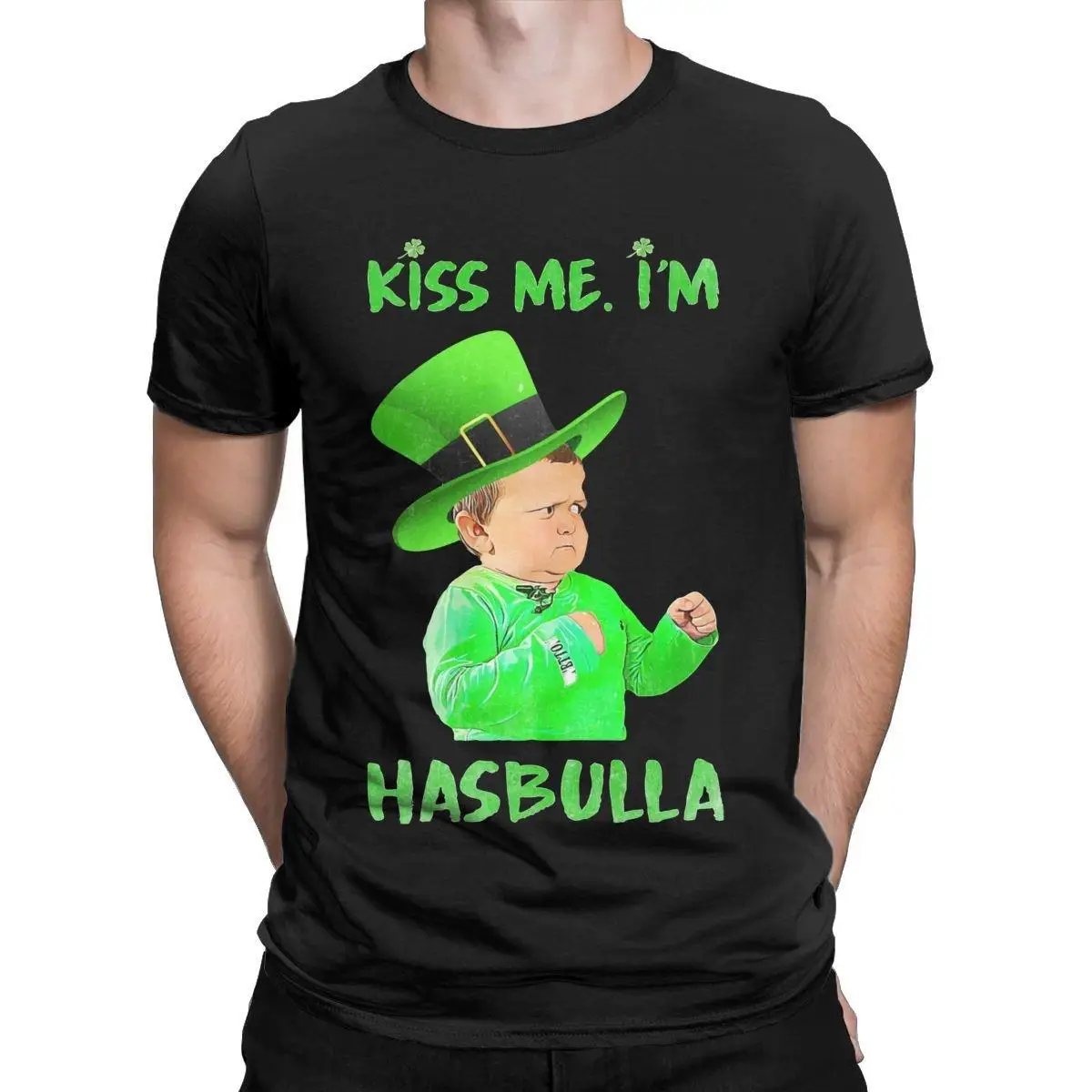 I'm Hasbulla Happy St Patricks Day T Shirt Men's Cotton Funny T-Shirts O Neck Tees Short Sleeve Tops New Arrival