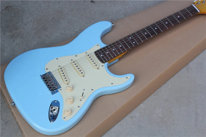 

New products of the factory include blue st electric guitar, yellow pickup and rosewood fingerboard, which can be customized acc
