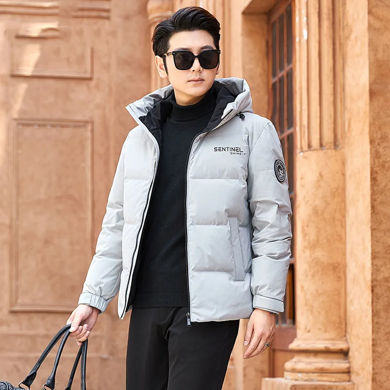 Men's Clothing White Duck Down Jacket Warm Hooded Thick Puffer Coat Male Casual High Quality Overcoat Thermal Winter Parka Men