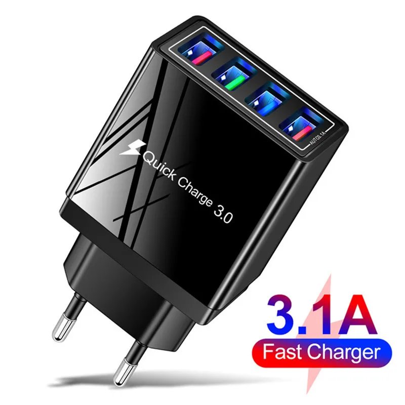 

Зарядное устройство lovebay 3A USB, быстрое зарядное устройство 3,0 для iphone, Samsung, планшета, вилка EU, US, настенное быстрое зарядное устройство, адапте...