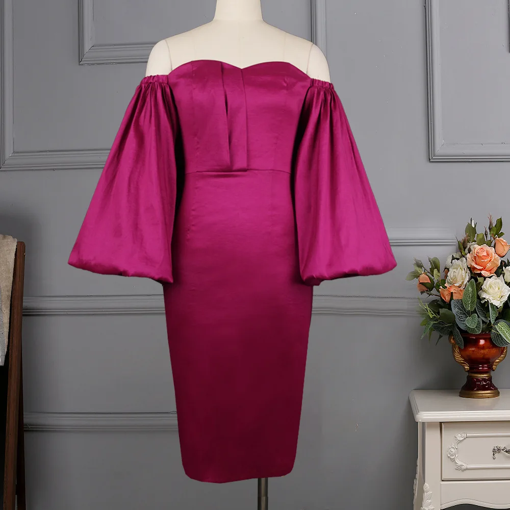 Plus Size Elegant Prom Women Off Shoulder Pretty Female Casual New Luxury 4xl Clothing 2023 Summer Sale Evening Party Dress