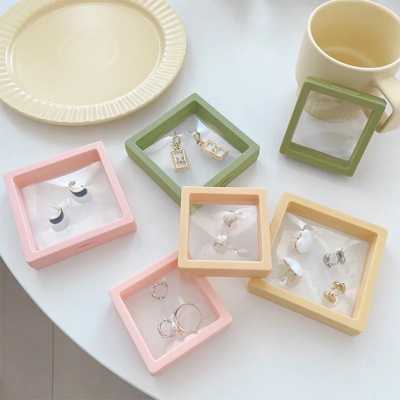

3D Floating Picture Frame Film Jewelry Box Transparent Storage Box Jewelry Display Stand Holder Earrings Bracelet Packaging Box