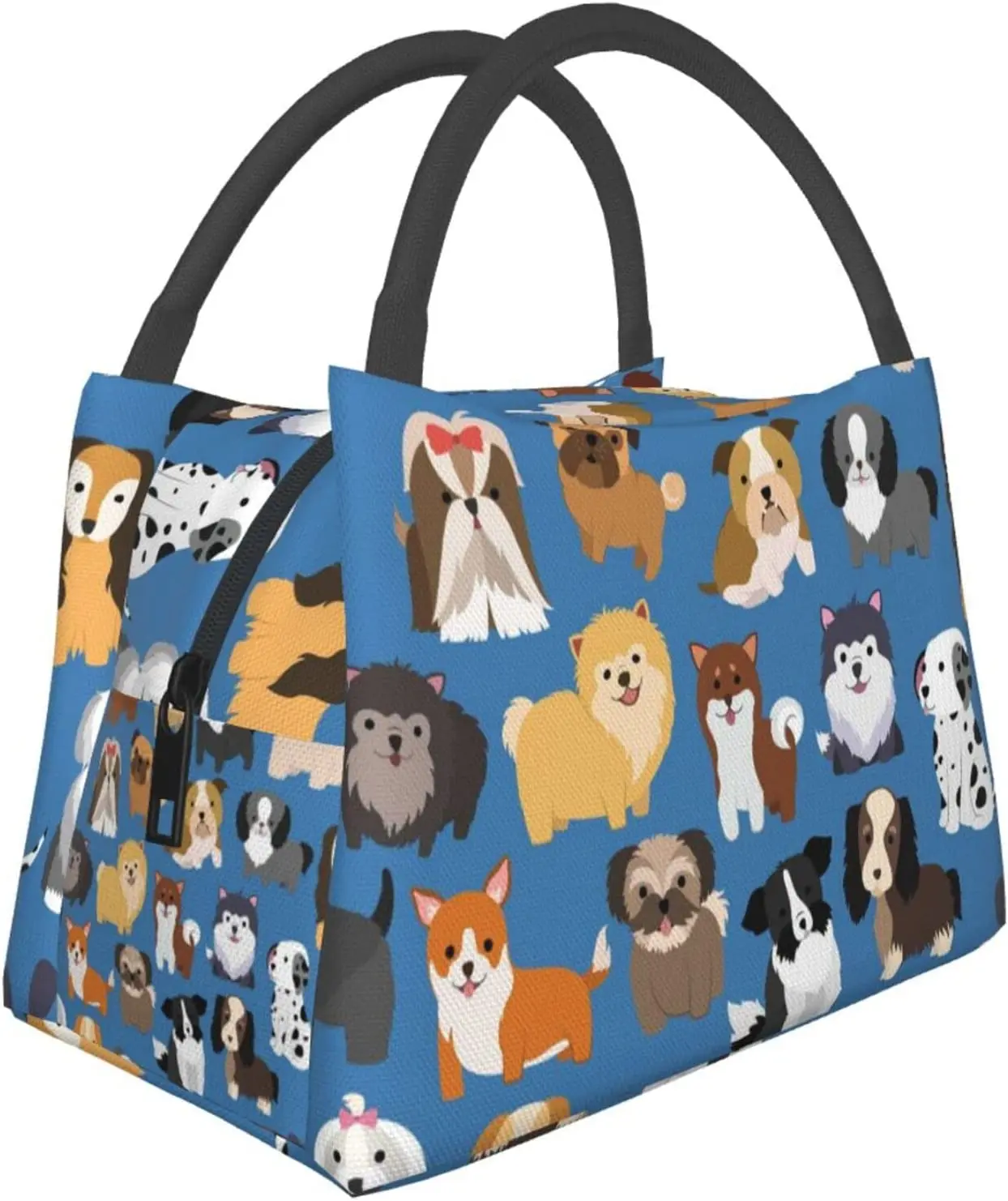 

Cute Puppy Dogs Animal Lunch Bag Reusable Portable Insulated Lunch Box With Zipper For Women Men School Work Office