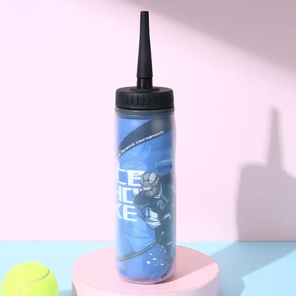 Ice Hockey Pattern Sport Bottle No Odor Long Spout Straw Wat