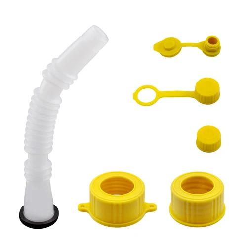 

Universal Car Gas Can Spout Replacement, 3 Pack Flexible Pour Nozzles Gasket Kit with Collar Caps and Stopper, Spout Cover
