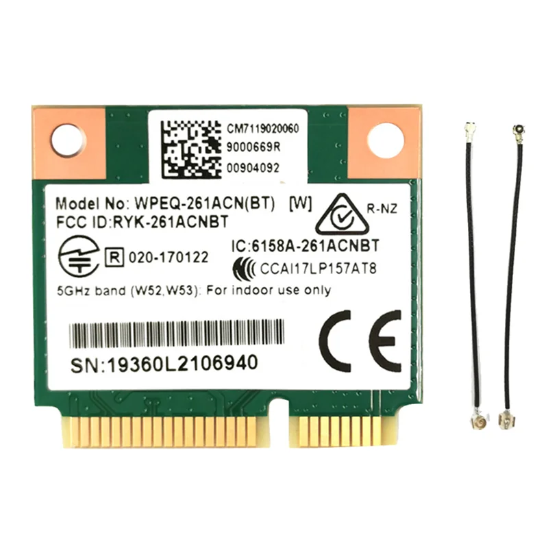 QCA6174 WPEQ-261ACN(BT) WIFI карта + IPEX4 к IPEX1 кабель 802.11AC 867M Bluetooth 4.2 5 Mini PCIe