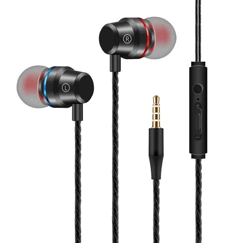 

Aux 3.5mm Wired Headphones Microphone In-Ear Music Sports Stereo Earphones Noise Canceling Headphone Headset For Android Phone