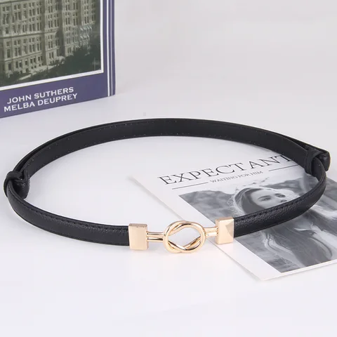 Новый классический тонкий ремень 1,6 см, дизайнерский женский ремень из натуральной кожи с пряжкой, модные изысканные женские джинсовые ремни