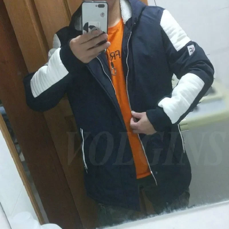 Street Style Long Men Parka Casual Slim Male Outwear High Quality Thick Warm Mens Winter Coat Big Fur Hooded