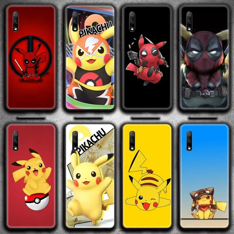 

Cute Deadpool Pikachu Phone Case For Huawei Nova 6se 7 7pro 7se honor 7A 8A 7C 9C Play