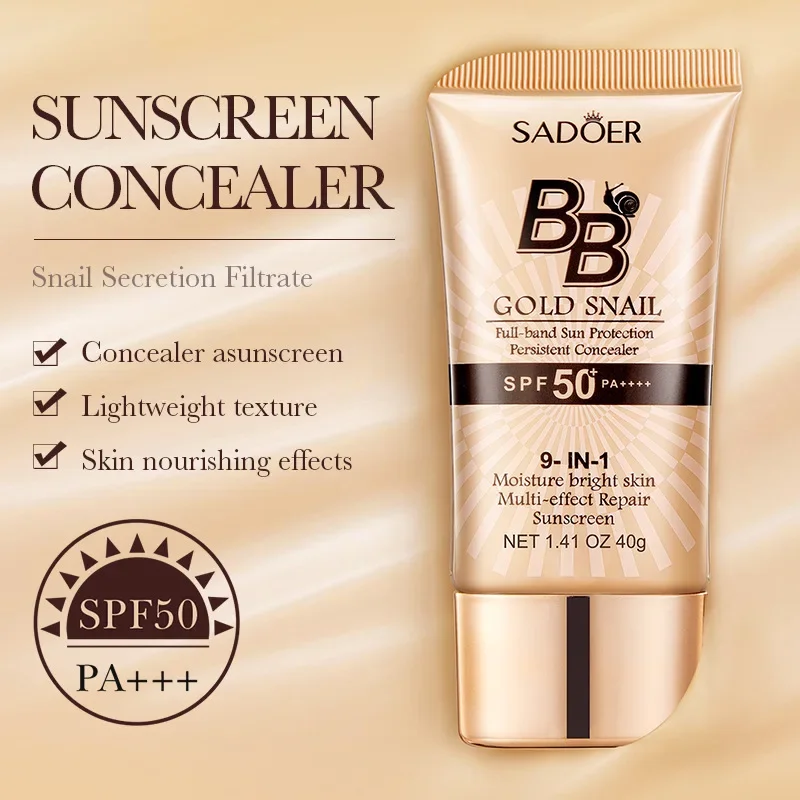 SPF50 + Золотая улитка солнцезащитный крем BB-крем отбеливающая основа консилер