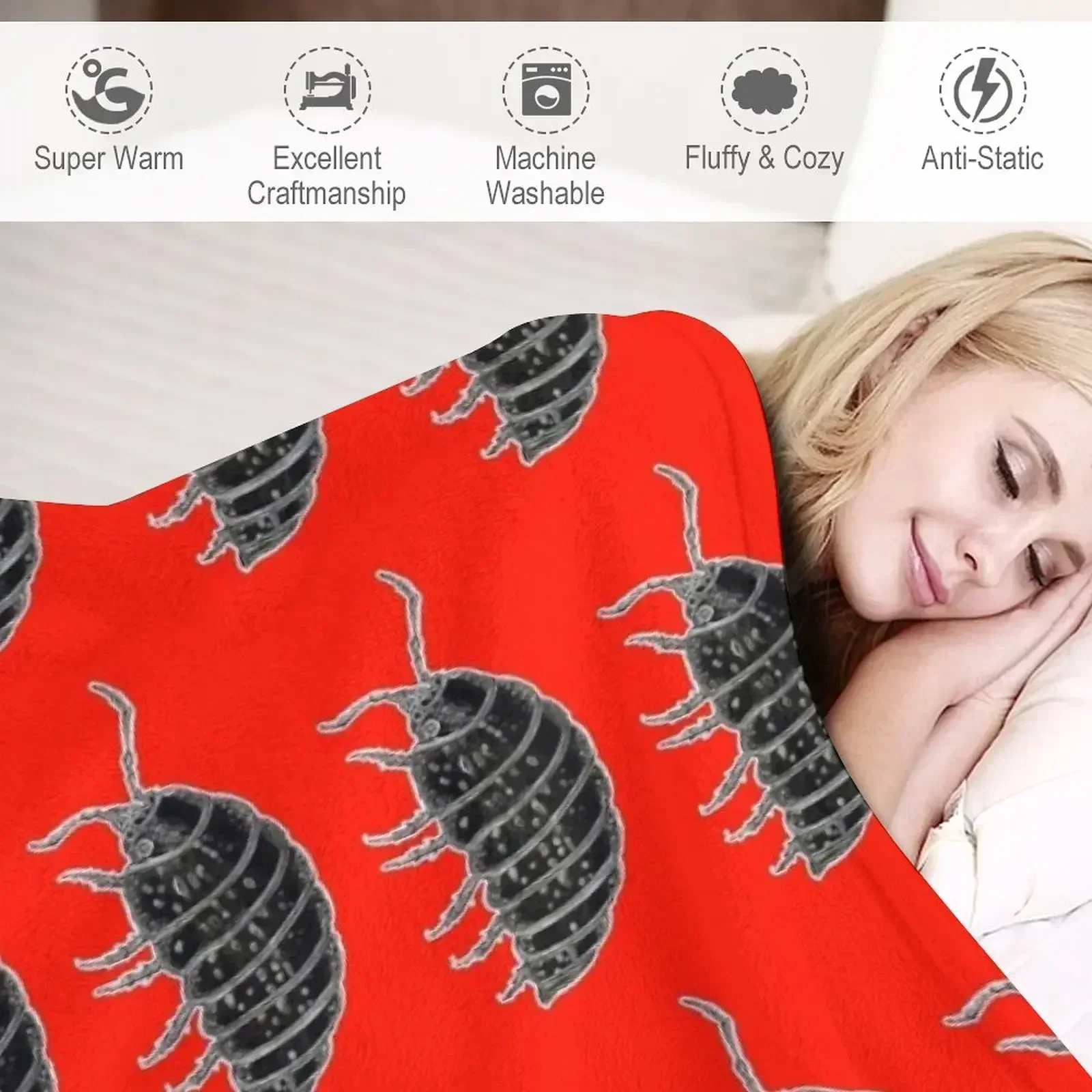 Porcellio Scaber - неоновое одеяло для дивана тонкие одеяла кровати